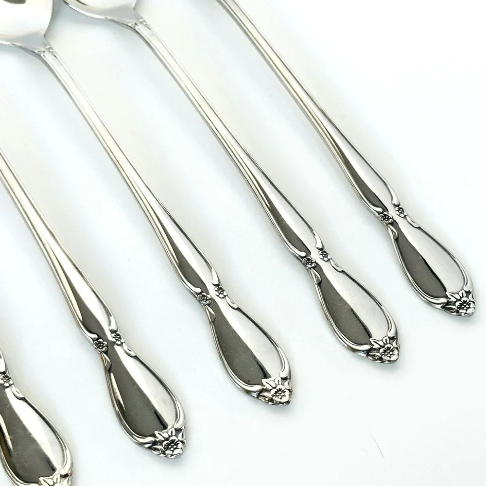 Oneida Stainless Flatware CHATELAINE Lot of 8 Iced Tea Spoons